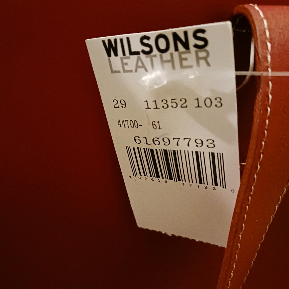 Wilson's VINTAGE Red Leather Large Bag.👜NEW Size L.16"×H.12",Nice Gift!🎁 - Picture 5 of 16